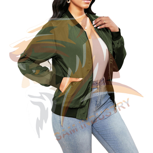 High Quality Quilted Satin Bomber <b>Jacket</b> for <b>Ladies</b> Long Sleeve Zipper up <b>Lightweight</b> Windproof Breathable Satin <b>Jacket</b> - Product Image 3