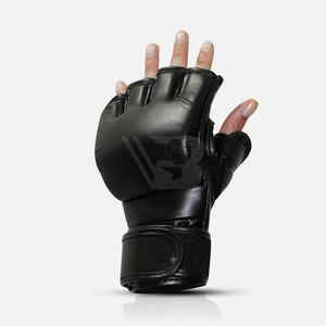 Guantes de Boxeo MMA Transpirables para Club/Equipo, Color Negro, Medios Dedos, Cierre de Velcro, Unisex, para Entrenamiento de Artes Marciales - Product Image 2