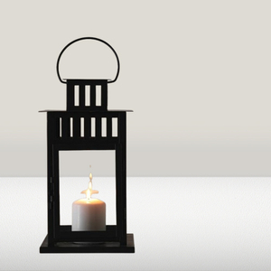 Home Decoration Stylish Decorative Metal Candle <b>Lantern</b> with Shiny <b>Black</b> Finished Modern Style Candle Holder Handmade - Product Image 1