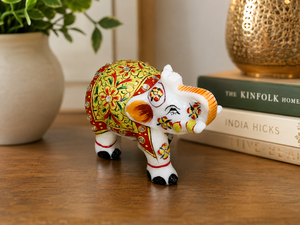 Handcrafted Marble <b>Elephant</b> Figurine | Decorative Hand-Painted <b>Elephant</b> Statue for Home <b>Decor</b> & Gifting - Product Image 5