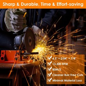 50 Pack 4.5\" X 0.04\" X 7/8\" Cutting Wheels Stainless Steel Grinding Discs for <b>Angle</b> <b>Grinder</b> Handheld Grinde Metal Cutting - Product Image 5