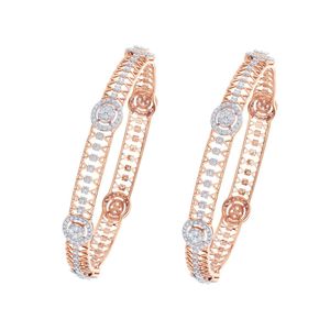 กำไลข้อมือโรสโกลด์ประดับเพชรแล็บโกรว์ทรงกลมแบบโอเพ่นเวิร์ค - Product Image 3
