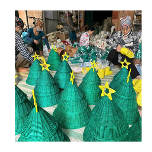 Ornement décoratif en forme de cloche en rotin fait main, décoration naturelle en osier pour la maison - Product Image 6