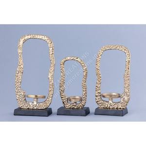 Ensemble de porte-bougies en aluminium abstrait pour décorations de maison, mariages et Noël - Fait main - Product Image 1