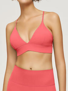 Soutien-gorge de yoga sans couture pour femme, personnalisé, haute élasticité, avec logo frontal, antichoc, pour la course, le fitness et la gym, haut de sport - Product Image 6