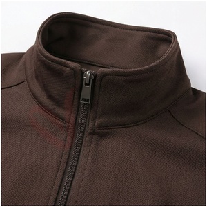 Men's Brown <b>Waterproof</b> <b>Tracksuit</b> Set Full Sleeve Stand Collar Zipper Front Solid Color Breathable Casual Regular Fit Autumn Wear - Product Image 4
