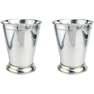Gobelet classique en acier inoxydable avec base perlée, tasse en métal réutilisable pour cocktail, cadeau, articles de bar, tasses tulipe faites à la main - Product Image 6