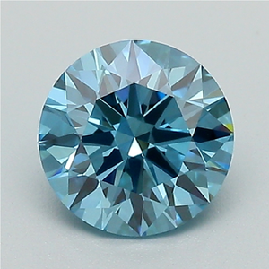 Diamant de laboratoire bleu rond taillé en gros |   Diamant de laboratoire CVD/HPHT poli, bleu fantaisie, rond brillant, en vrac |   DEF Bleu T - Product Image 1