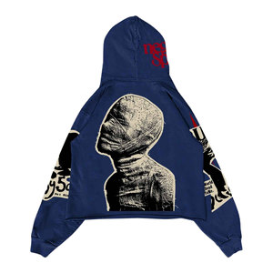Vente en gros de sweats à capuche unisexes pour hommes, design personnalisé imprimé, fermeture éclair, en molleton de coton respirant, avec poche, style tendance - Product Image 6