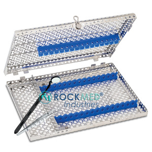 Caja Quirúrgica ROCKMED Modelo ARTE Serie IMS Infinity 2 en 1, Caja Grande para 16 Instrumentos Dentales, Acero Inoxidable, Autoclavable - Product Image 1