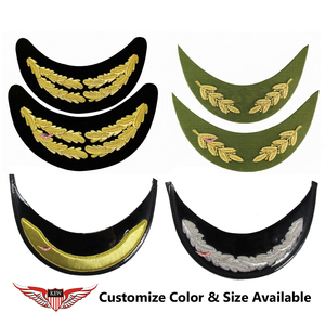 KEW Wholesale Hand Embroidered High Rank 2 Row Oak Leaf <b>Cap</b> <b>Peak</b> Visor for Parade Ceremonial Uniform Gold Bullion <b>Peak</b> Visor - Product Image 5