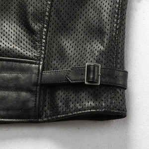 Gilet d'hiver en cuir de haute qualité pour homme, style décontracté, respirant, pour moto et extérieur, avec service OEM personnalisé disponible - Product Image 5