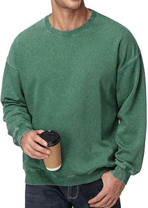 Sudadera Oversize Vintage para Hombre con Lavado Ácido, Estilo Urbano, Invierno, 100% Forro Polar, Ecológica, de Moda, con Aspecto Retro - Product Image 3