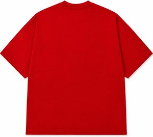 เสื้อยืดผู้หญิงสีแดงสไตล์วินเทจ Y2K ทรงหลวม ผลิตจากโพลีเอสเตอร์พิมพ์ลายรักษ์โลก ป้องกันรอยยับ ระบายอากาศได้ดี เหมาะสำหรับใส่ได้ทุกวัน - Product Image 3