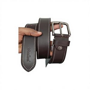 Marron poli Logo personnalisé acier crâne Vintage bureau ceinture vêtements de mariage solide haute exigence hommes cuir de vache imperméable - Product Image 6