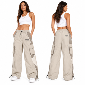 Pantalones cargo de cintura baja con cordón para mujer, pantalones deportivos holgados de nailon, pantalones cortavientos tipo paracaídas, pantalones para hombre - Product Image 4