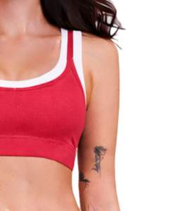 Customized Women Red <b>White</b> Contrast Sports Bra And Flare Pants <b>Set</b> High Waist Stretch Yoga Fitness <b>Gym</b> Wear Custom OEM Wholesale - Product Image 5