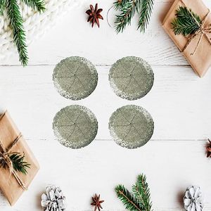 Sous-verres ronds en perles de verre de 4 pouces, faits à la main, style bohème - Product Image 4