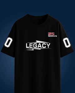 T-shirt en molleton écologique noir uni pour homme, design Legacy, coupe oversize, streetwear, manches courtes, col rond, coton - Product Image 4