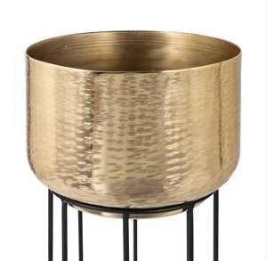 Juego de macetas hechas a mano con soportes de metal negro, jarrones de estilo industrial para decoración de interiores. - Product Image 6