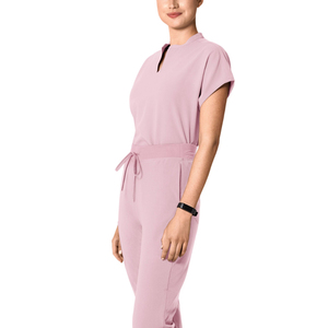 Combinaison d'infirmière médicale respirante de haute qualité, une pièce, personnalisable, avec col, style jogger, pour femmes - Product Image 3