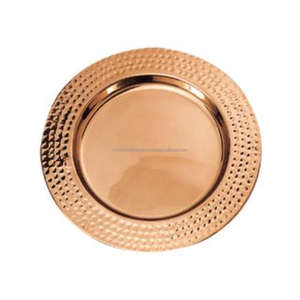 Wedding <b>Decorative</b> Large <b>Plate</b> for Serving Antique Luxury Dinnerware Unique Charger <b>Plate</b> With Customized Border Pattern & Logo - Product Image 4