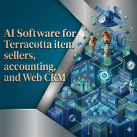 Software de IA para vendedores de artículos de terracota, contabilidad, CRM web, diseño de sitios web, aplicación móvil para Android, iOS y Mac, software ERP CRM con IA