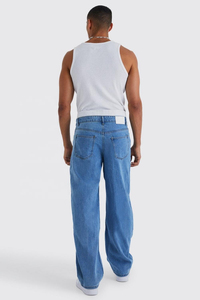 High Street Premium Quality Vintage Winter Blue Denim <b>Jeans</b> Rigid Baggy Wide Leg Washed Technics Mid Waist Plus Size Knitted - Product Image 5