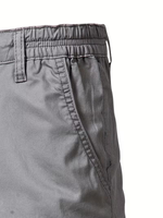 Men's Navy 100% Cotton Solid Button High Shorts Non-Stretch Casual Everyday Side Pockets Zipper Fly Machine Washable Regular Fit