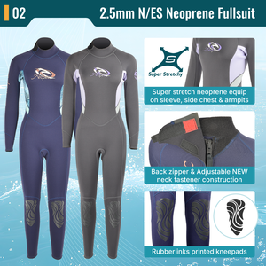 Traje de Neopreno Aropec de 2.5mm para Mujer, Cuello Alto, Manga Larga, Cierre Trasero, Impermeable, para Natación, Surf, Buceo, Todas las Temporadas - Product Image 3