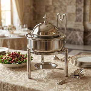 Luxury Stainless Steel Chafing Dish Buffet Server Round Food Warmer with Lid Durable Non-Stick Hotel Catering Serving <b>Set</b> - Product Image 1