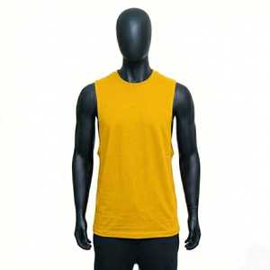 Camiseta sin Mangas Azul para Hombre, Unisex, de Algodón, Informal, para Gimnasio, Suave, Transpirable, Chaleco de Verano, Cómodo, Ajustado, para Entrenamiento Muscular - Product Image 4