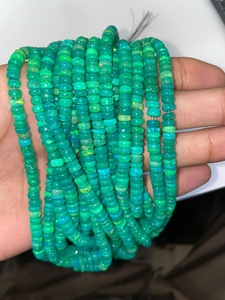 Perles Rondelles Lisses en Opale Verte Teinte Naturellement, Taille 5mm à 6mm, Pierre Naturelle, Vente en Gros, Perles Artisanales pour Fabrication de Bijoux, Fournisseur - Product Image 2