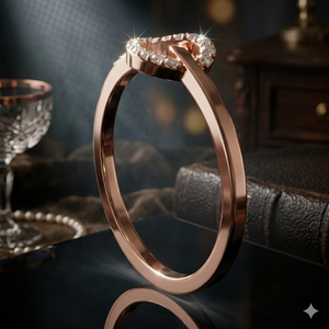 Anillo de Lujo con Nudo Infinito en Oro Rosa, Elegante Anillo de Cristal para Aniversario de Bodas, Joyería de Moda para Mujer - Product Image 1