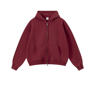 Sudadera con capucha y cremallera para hombre, de forro polar, ecológica, 100% algodón, estilo casual urbano, para invierno, manga regular, tejida. - Product Image 1