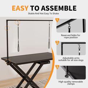 Tavolo Professionale Elettrico per Toelettatura Cani con Ruote Livellanti e Braccio Regolabile in Altezza - Prodotti per Toelettatura Animali - Product Image 5