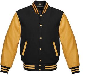 Veste universitaire personnalisée pour homme, style Letterman, en laine avec manches en cuir, broderie et patchs, qualité supérieure, style bomber - Product Image 5