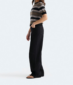 T-shirt en tricot rayé pour femmes, pull à manches courtes et col rond, léger, décontracté, respirant, haut d'été, offre spéciale - Product Image 2