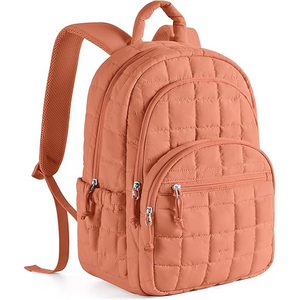 Gray Oxford Fabric <b>Backpack</b> 15 Inches Lightweight Soft Shell with Zipper Pockets and Mesh Side Pocket for Daily Use - Product Image 5