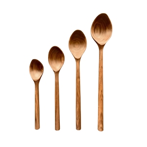 Ensemble d'ustensiles de cuisine écologiques en bois d'acacia, cuillère, spatule, pince et écumoire antiadhésives en teck pour la cuisson - Product Image 5