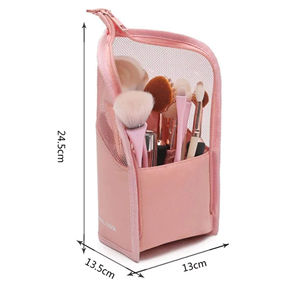 Trousse de Maquillage Semi-Transparente Autoportante avec Fermeture Éclair OEM, Confortable à Manipuler, Gain de Place, Étanche, Organisateur de Pinceaux de Maquillage - Product Image 1
