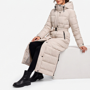 Abrigo acolchado maxi de moda para mujer, chaqueta de plumón con cremallera de alto rendimiento, logotipo personalizado, parka de invierno para mujer. - Product Image 6