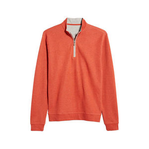 Men Stand Collar Quarter Zip Fleece Pullover Long Sleeve Sweatshirt Solid Color Regular Fit Autumn Wear - Product Image 1