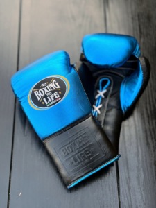 No Boxing No Life Gants de boxe en cuir véritable à lacets pour entraînement et sparring, couleur verte, impression de nom personnalisée, unisexe adulte, respirants - Product Image 5