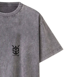 Camisetas de algodón 100% de la mejor calidad, estilo nuevo, corte holgado para hombre, con lavado ácido, logotipo personalizado impreso, ropa de verano, camiseta con lavado ácido para hombre - Product Image 3