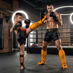 Nouvelles protections de tibia personnalisées 2026 avec motif imprimé pour le kickboxing, le Muay Thai, le karaté, le MMA, le Taekwondo – Protège-tibias d'entraînement avec logo personnalisé - Product Image 2