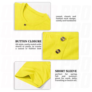 Camiseta Henley de Manga Corta para Hombre, Absorbente de Humedad, Ligera, de Algodón, Informal, Básica, Transpirable, Suave, Corte Regular - Product Image 3