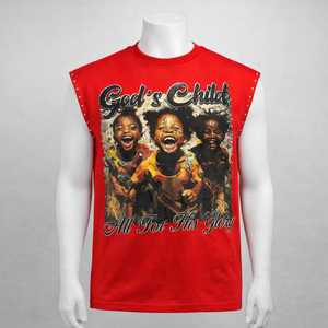 LOW MOQ High Quality Heavyweight acid-washed short loose vest street style distressed sleeveless t-shirt custom men's vest - Product Image 2