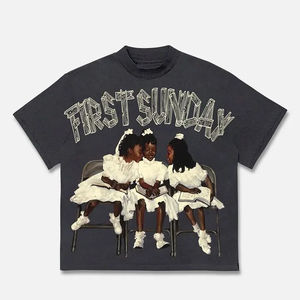 T-shirt en coton uni Hip Hop Y2K européen et américain pour hommes et femmes, style Harajuku rétro, respirant et écologique, à manches courtes - Product Image 3