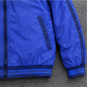Blouson matelassé bleu à capuche pour homme, coupe-vent, décontracté, hiver, fermeture éclair, col montant, coupe régulière, rembourrage épais en polyester - Product Image 4